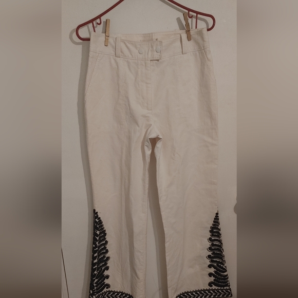 Tory Burch Embroidered pants SZ.2 - Picture 5 of 10